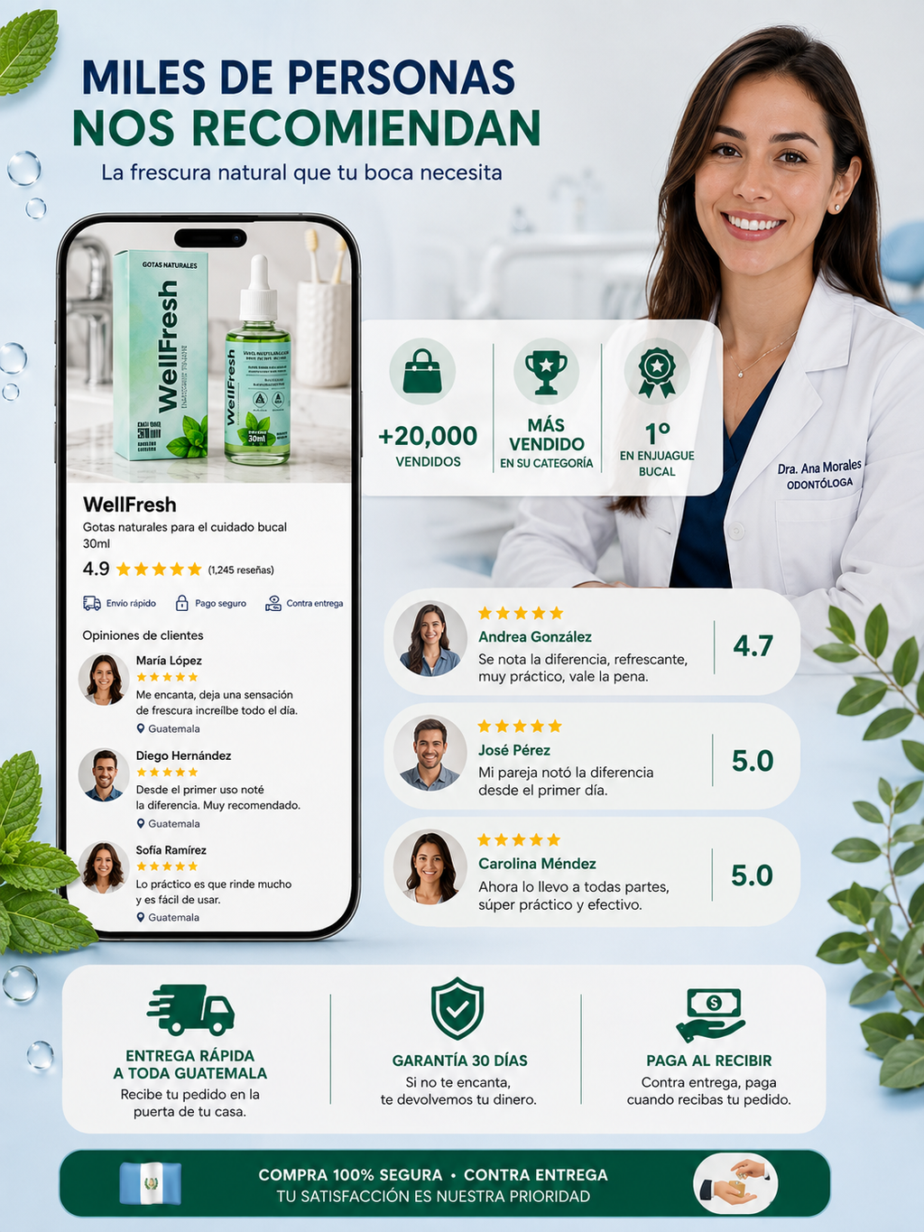 WellFresh® — Gotas Naturales para Aliento Fresco Todo el Día