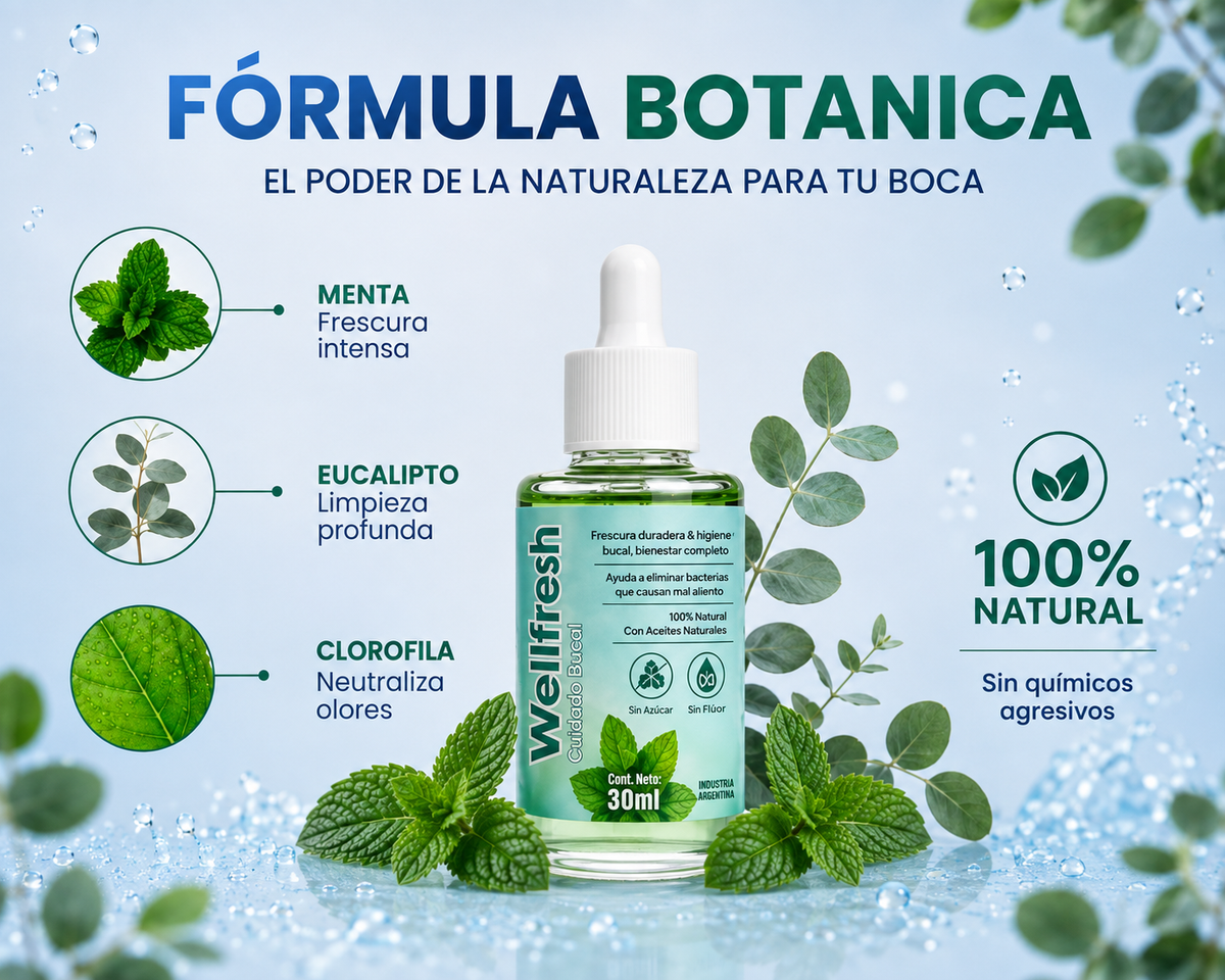 WellFresh® — Gotas Naturales para Aliento Fresco Todo el Día