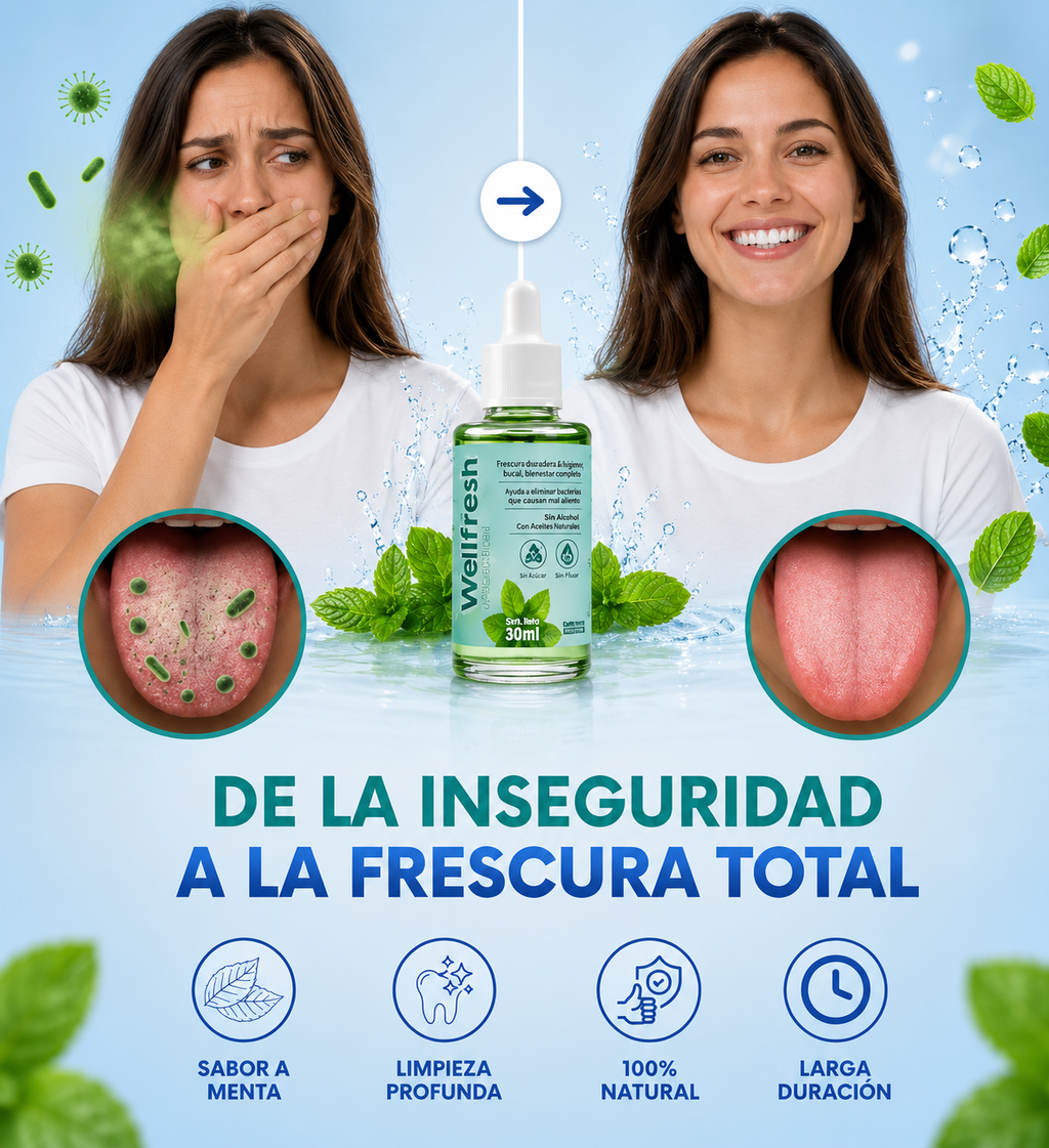 WellFresh® — Gotas Naturales para Aliento Fresco Todo el Día